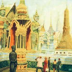Khaw Sia, <em>Temple</em>, 1962, 50cm x 66.5cm, watercolour on paper. Price for request