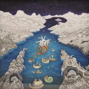 GOLD AWARD, EMERGING CATEGORY<br/> <b>Winnie Cheng</b>, <i>The Wondering Heart</i>, 91.6cm x 91.6cm, Pen and watercolour on paper, acrylic on wood