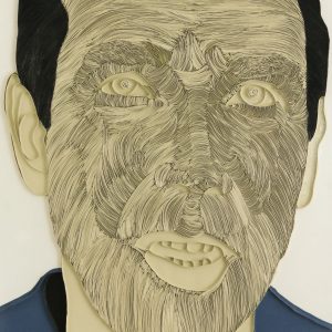  SILVER AWARD, ESTABLISH CATEGORY<br/> <b>Muhammad Azizi bin Abdul Latif</b>, <i>Aku dan Dia (Me and Him)</i>, 125.3cm x 95.6cm, Acrylic, spray paint and collage on board